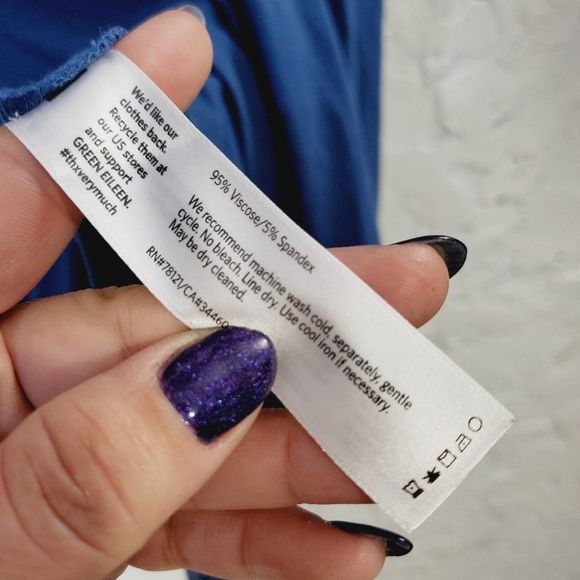 4x$25 Eileen fisher  blue stretchy oversize long sleeve crew neck shirt x-small - Picture 5 of 10